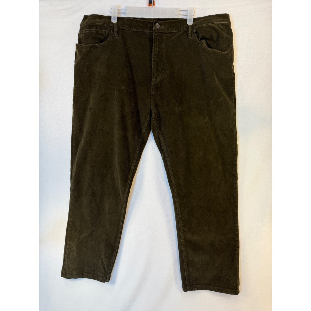 Mens Olive Green Corduroy Stretch Five Pocket Pants Cotton Blend RN 159336